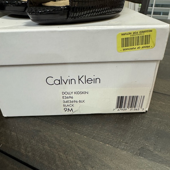 Calvin Klein Black Textured Peep-Toe Heels - Picture 6 of 8